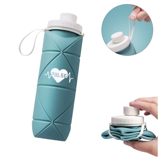 21oz Collapsible Water Silicone Bottle for Travel Sports