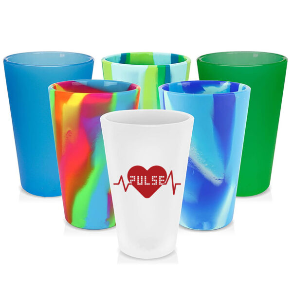 16oz Thick Silicone Beverage Beer Cup Bpa-Free