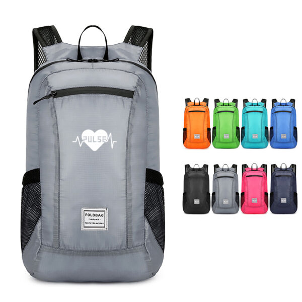 Versatile Fold Backpack with Storage Pouch for Bottles