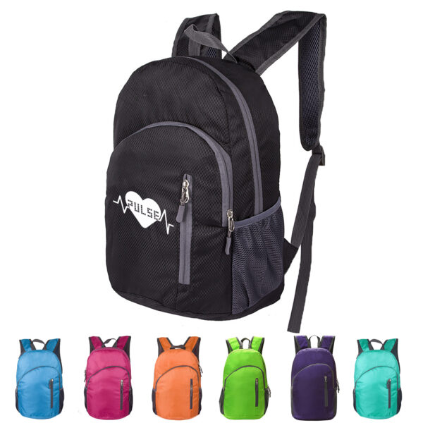 Hiking Foldable Backpack with Multi-Space Diamond Mesh Side