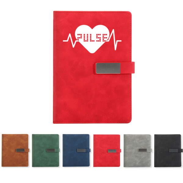 A5 Leather Magnetic Clasp Thicken Notebook 200 Sheets