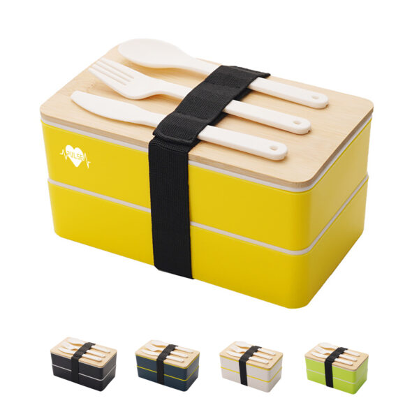 Japanese Style Double Layer Bamboo Bento Lunch Box