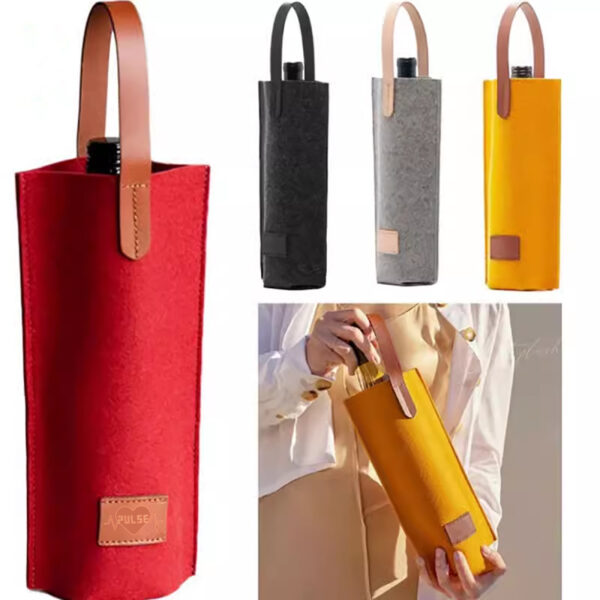 Single Felt Wine Tote Bag Ideal for Wine Lovers