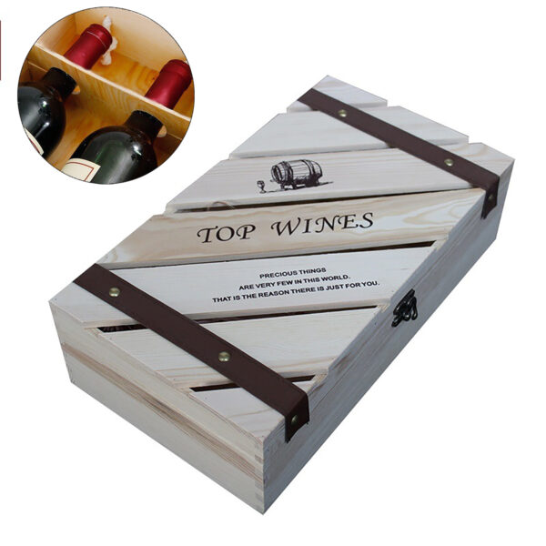 2-Bottle Red Wine Gift Storage Box with Rope Decoration