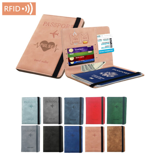 PU Leather RFID Passport Holder Cover Wallet