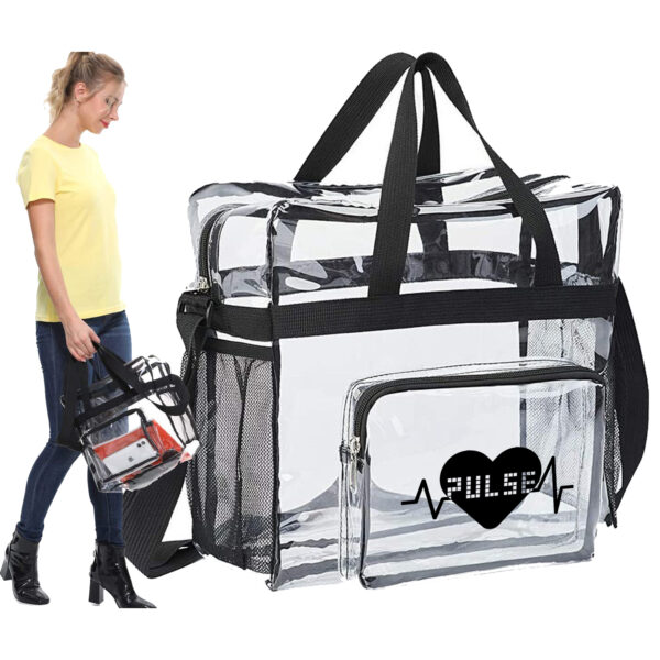 Shoulder PVC Clear Tote Bag with Front Pocket