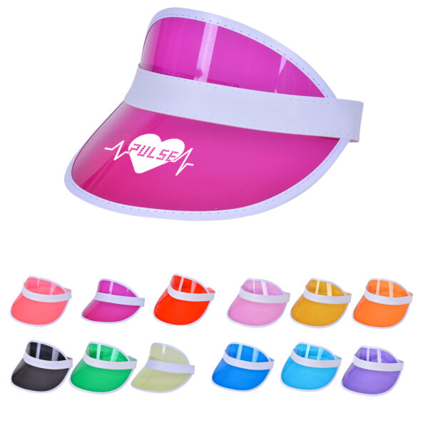 Unisex PVC Sun Visor Hat for Outdoor Beach Party