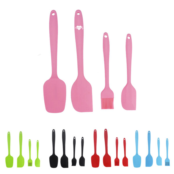 4-Piece Silicone Spatula Set Heat Resistant for Kitchen