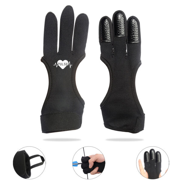 Nylon Leather 3-Finger Archery Glove Protects Your Fingers