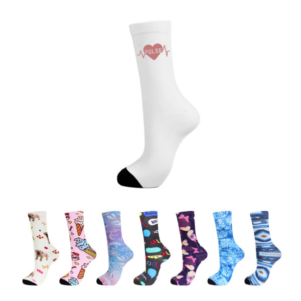 Custom Full Color Warp Printing Socks Comfortable