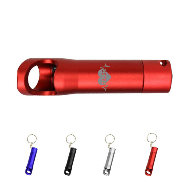 Aluminum Bottle Opener with Flashlight Keychain