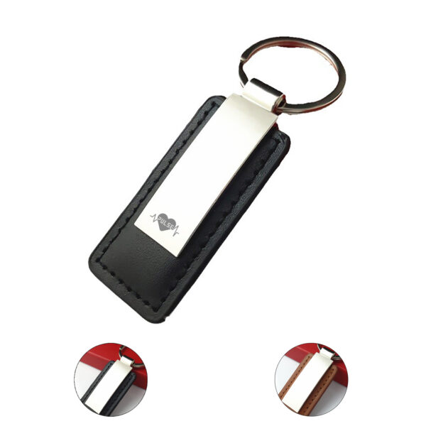 Leather Alloy Keychain for Pendant with Custom Laser Logo