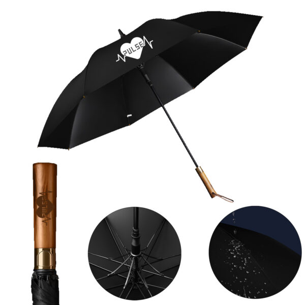 Classic Wood Handle Umbrella Auto Open Windproof Unbreakable