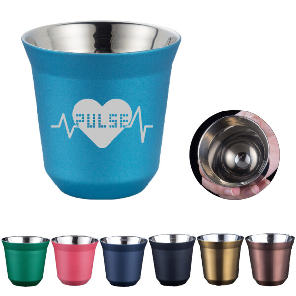 2.7 oz Double Stainless Steel Espresso Cup for Hand Protection