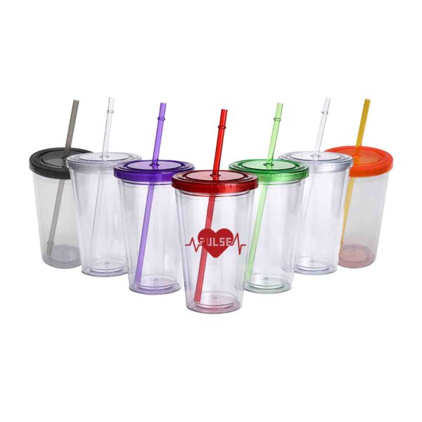 16 oz Double Wall Transparent Tumbler Cup