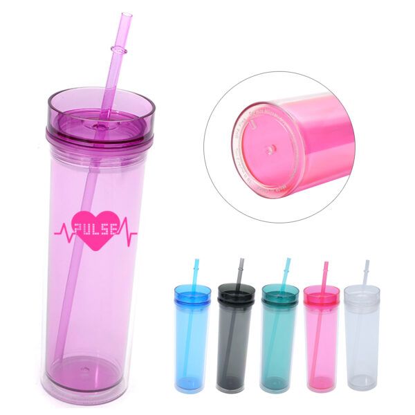 16 oz Double Wall Plastic Straight Body Cup for Outdoor